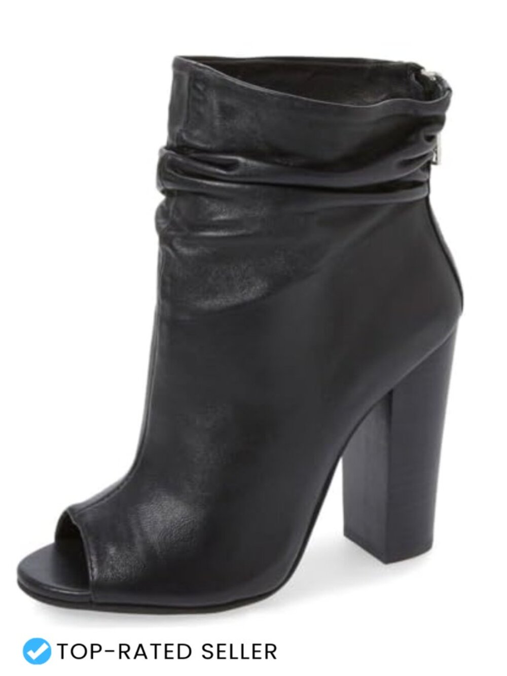 Women's Faux Leather Peep Toe Ankle Boots Chunky Stacked Heel Party Dress